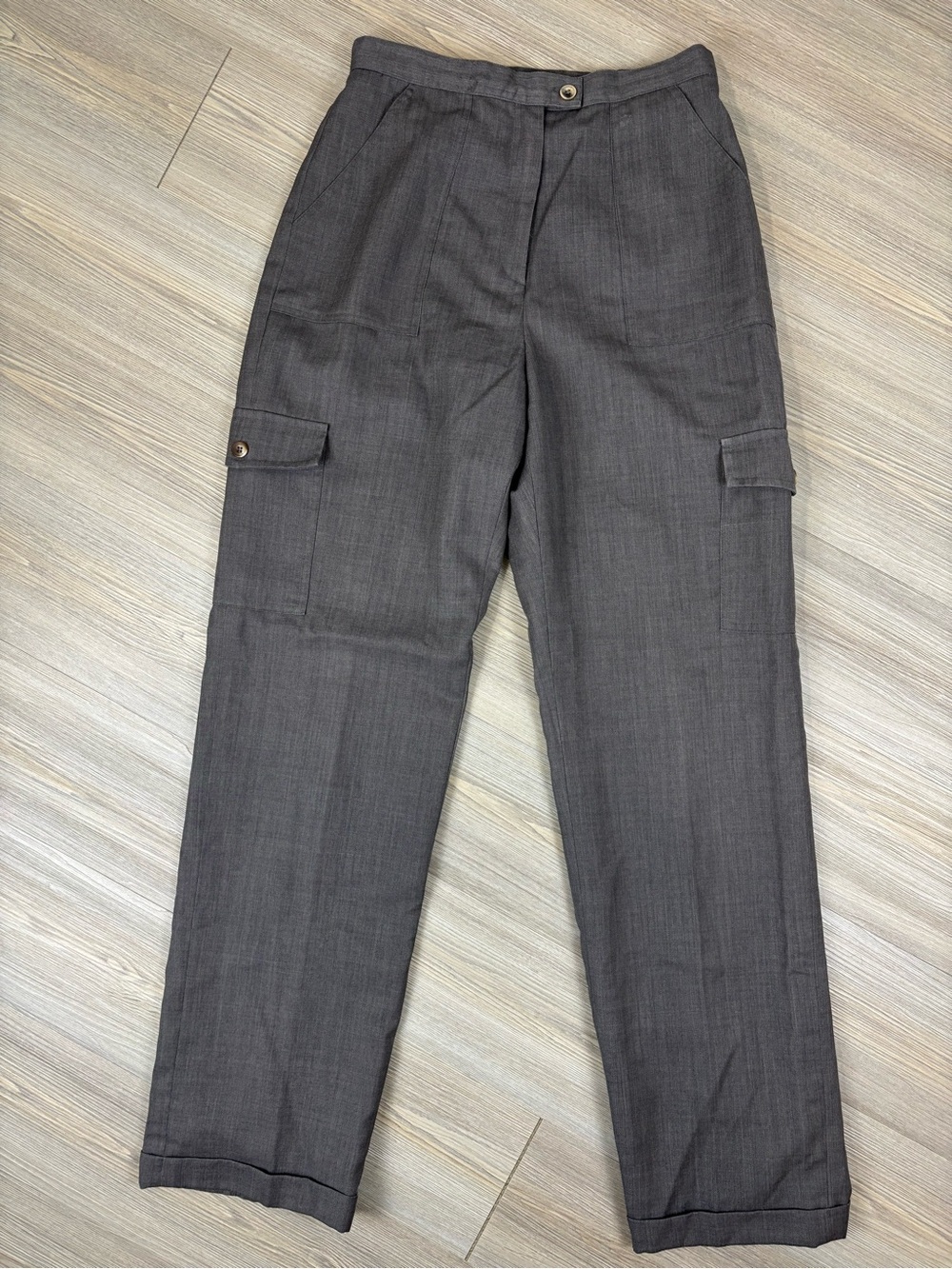 Vintage Reflections Women's Gray Cargo Trousers Made in USA
